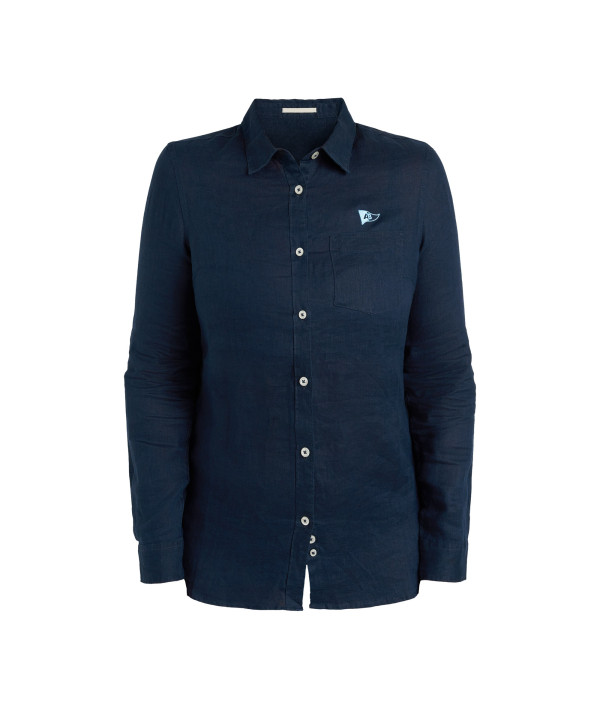 Chemise lin marine femme