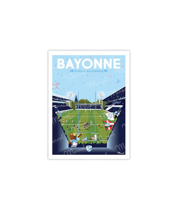 Affiche Aviron Bayonnais 30 x 40cm - Maison| Aviron Bayonnais Rugby